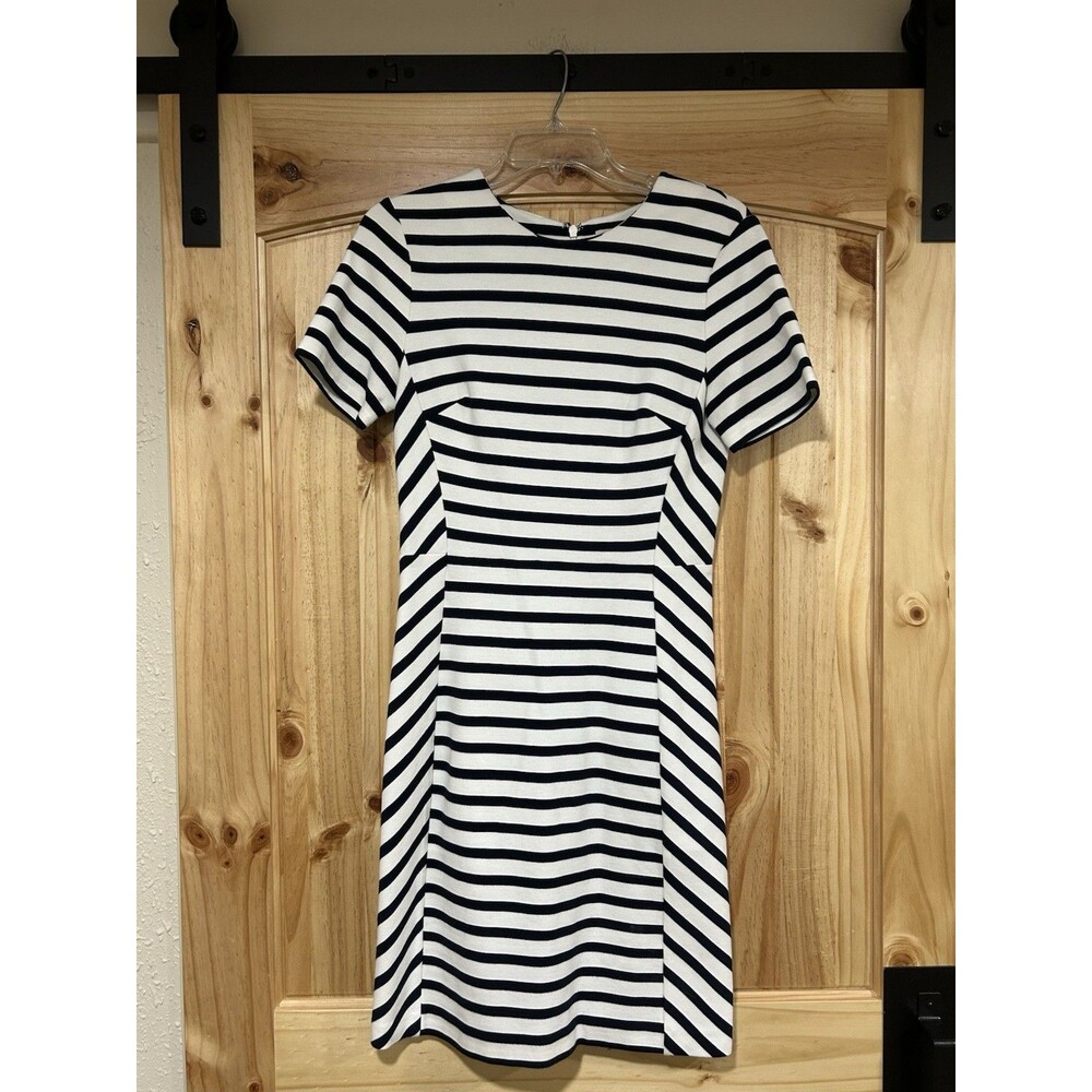 Brooks Brothers Red Fleece Women’s Dress  Cream W Navy Blue Stripes Size S